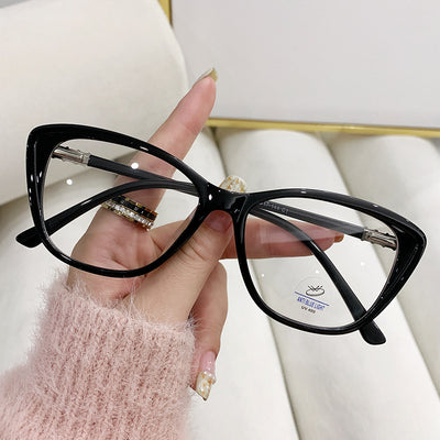 Cat Eye Slimming Glasses Frame Plain All-Match Anti-Blue Light Glasses